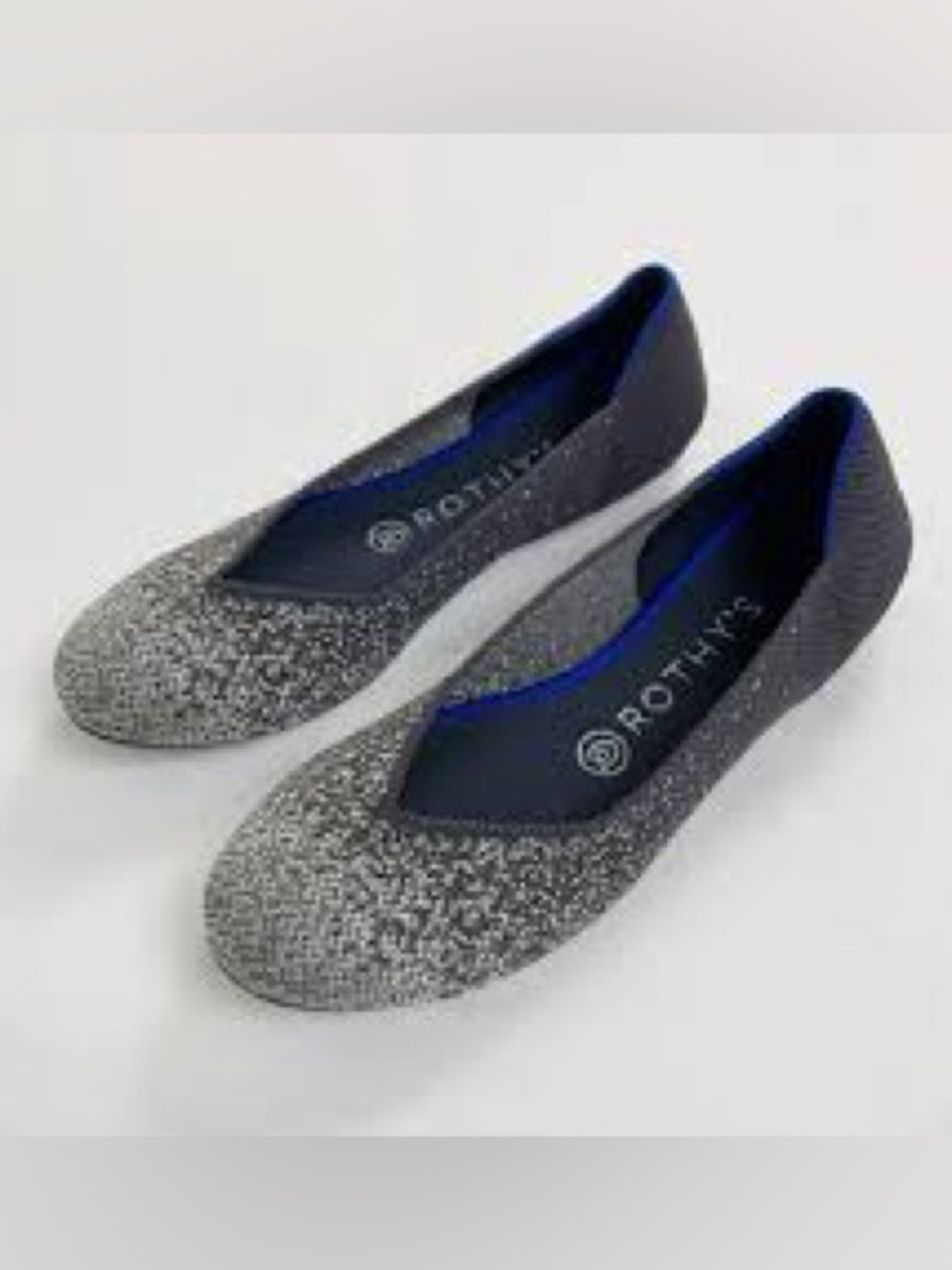 Rothy's The Round toe Slate Metallic Silver flat shoes
